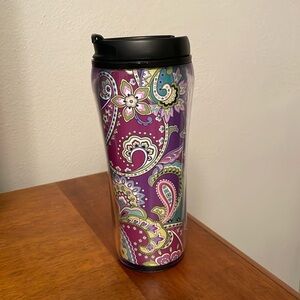 Vera Bradley Insulated Tumbler Travel Mug Purple Paisley Pattern